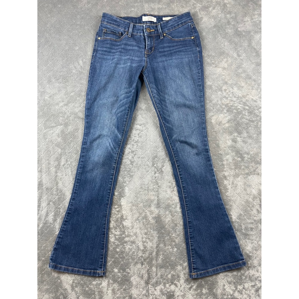Vintage America Blues Womens Petite 4P Micro Boot Jeans Dark Wash Stretch
